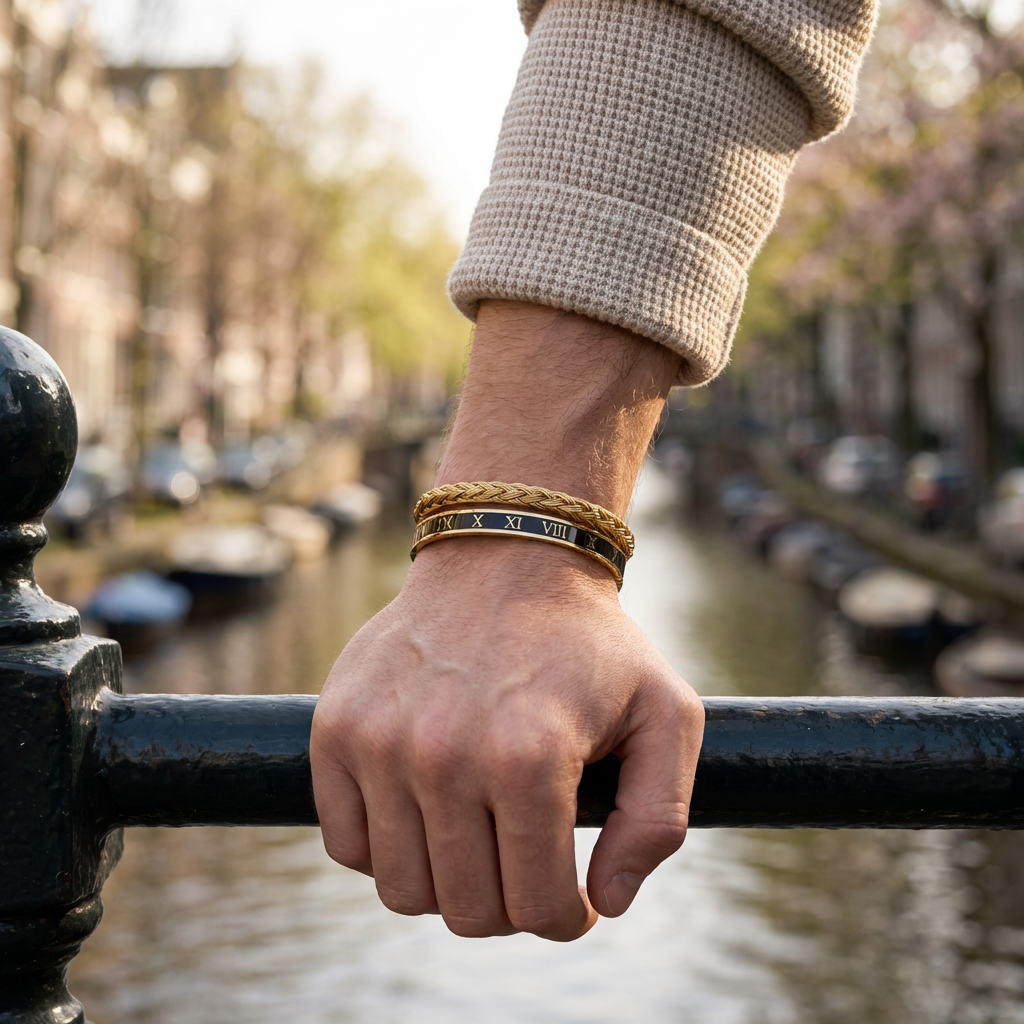 Wire × Rome Black Men's Set — 18K Gold