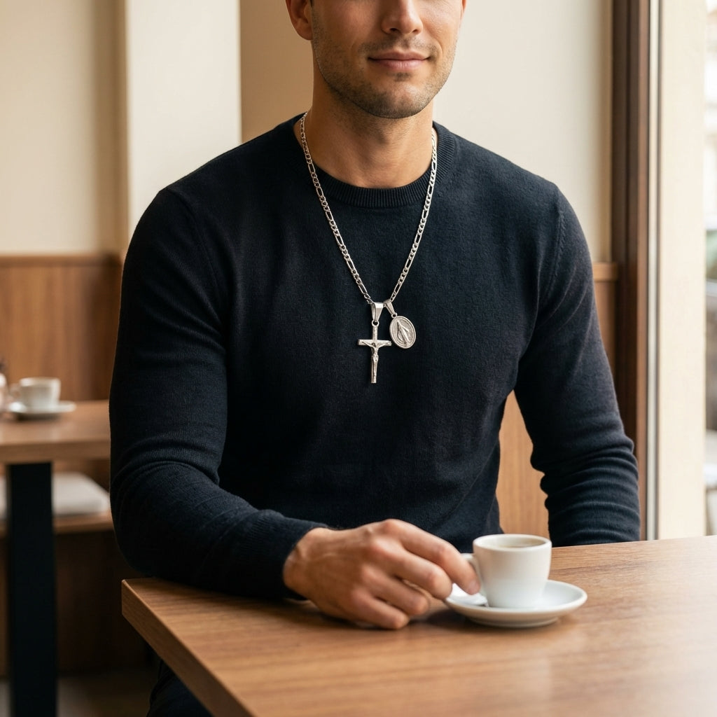 STAVR Cafe — Cross & Mary Set — Silver