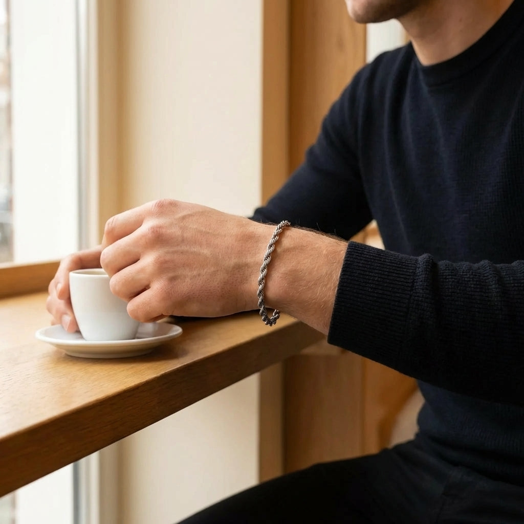 STAVR Cafe — Rope 3MM Bracelet — Silver