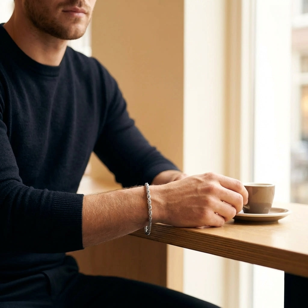 STAVR Cafe — Rope 5MM Bracelet — Silver