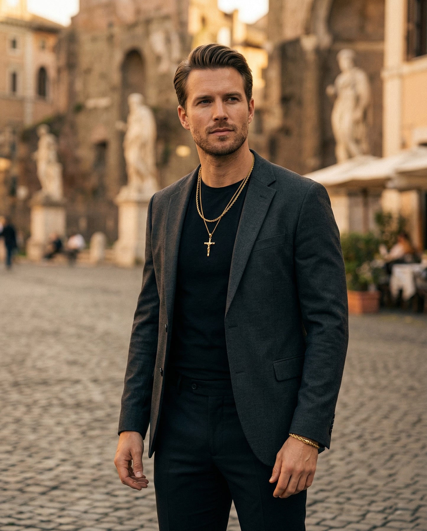 Cross Gift Set — 18K Gold lifestyle photo - premium masculine style