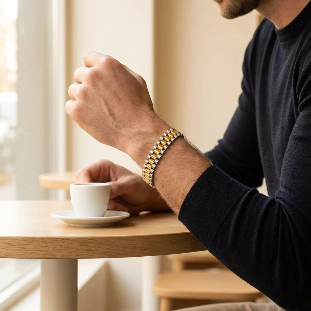 STAVR Cafe — Rolex Bracelet — 18K Gold / silver