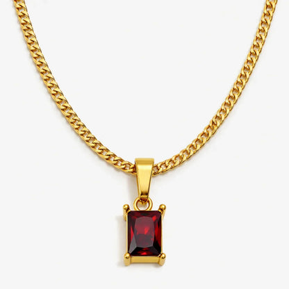 Red Onyx Men's Necklace — 18K Gold