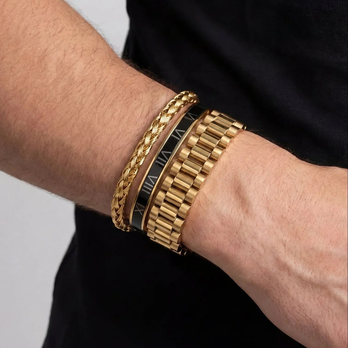 Presidential Black Men's Set — 18K Gold