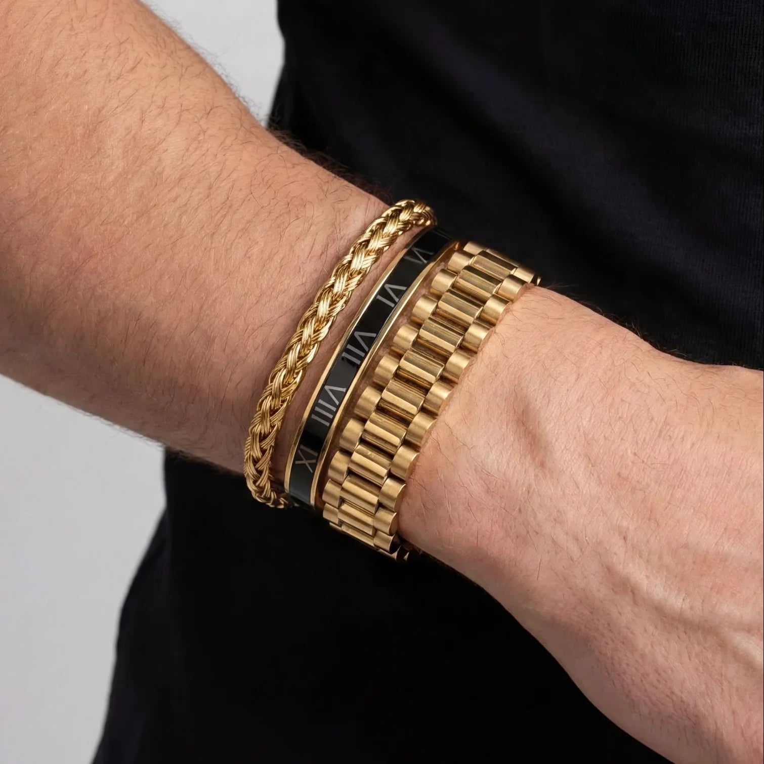 Presidential Black Men's Set — 18K Gold
