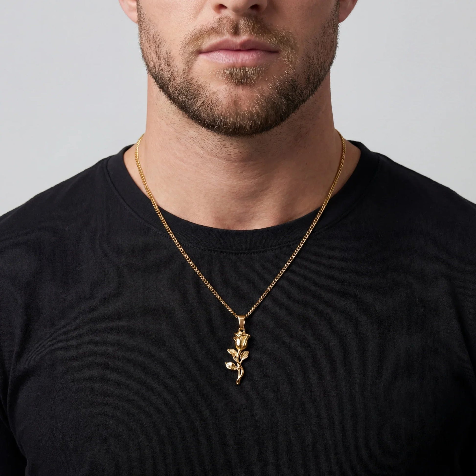 Rose Pendant — 18K Gold