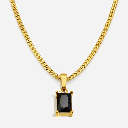 Black Onyx Men's Necklace — 18K Gold