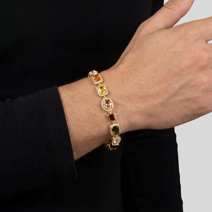 Gemstone Chain Men's Bracelet — 18K Gold