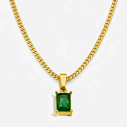 Green Onyx Men's Necklace — 18K Gold