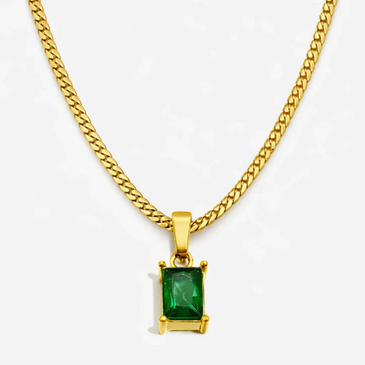 Green Onyx Men's Necklace — 18K Gold