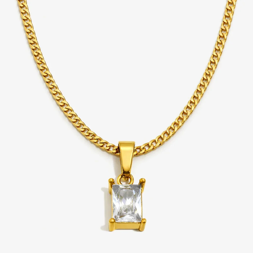 Silver Onyx Men's Necklace — 18K Gold