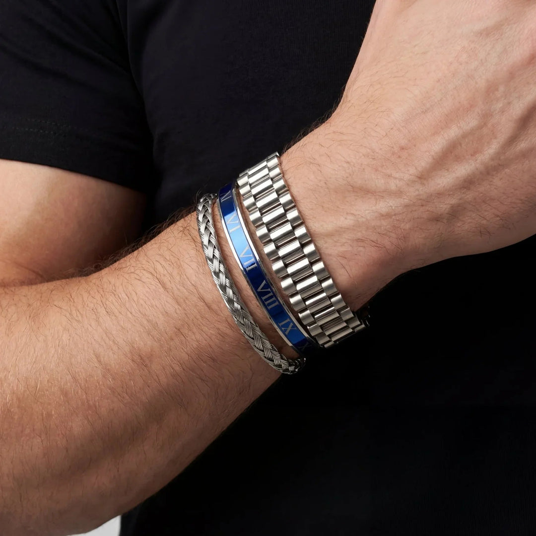 Presidential Blue Men's Set — Silver