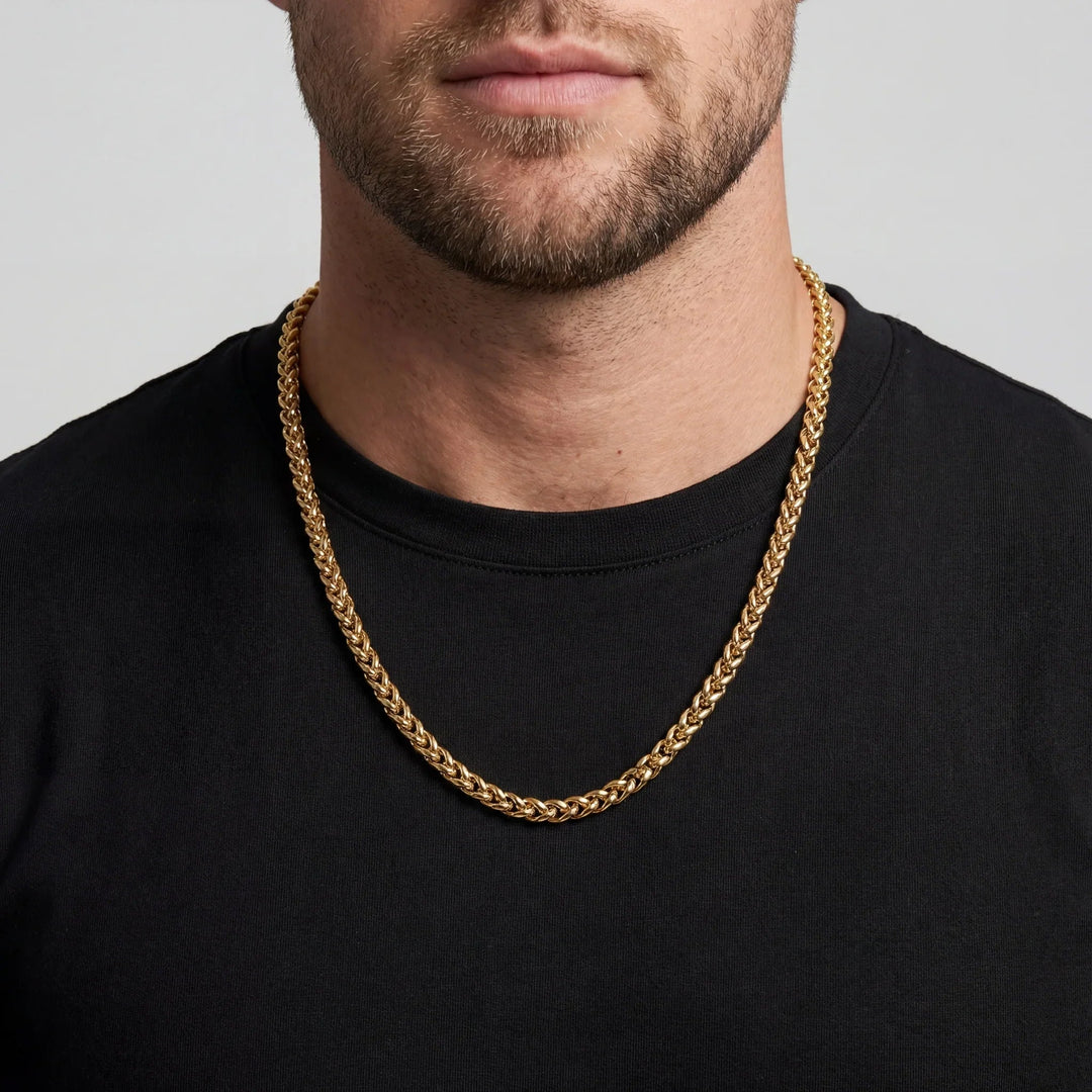 Wheat 5MM Men's Chain — 18K Gold