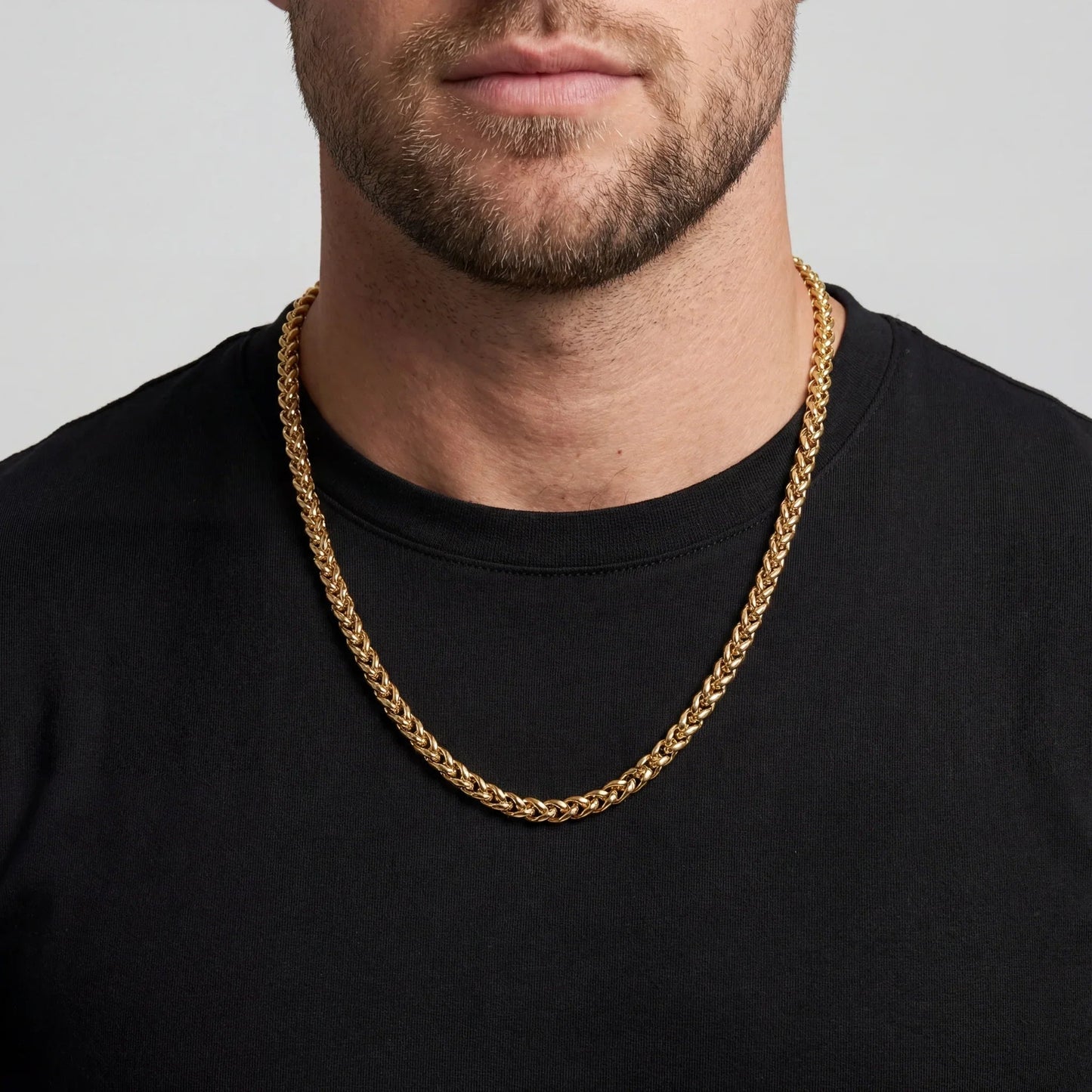 Wheat 5MM Men's Chain — 18K Gold