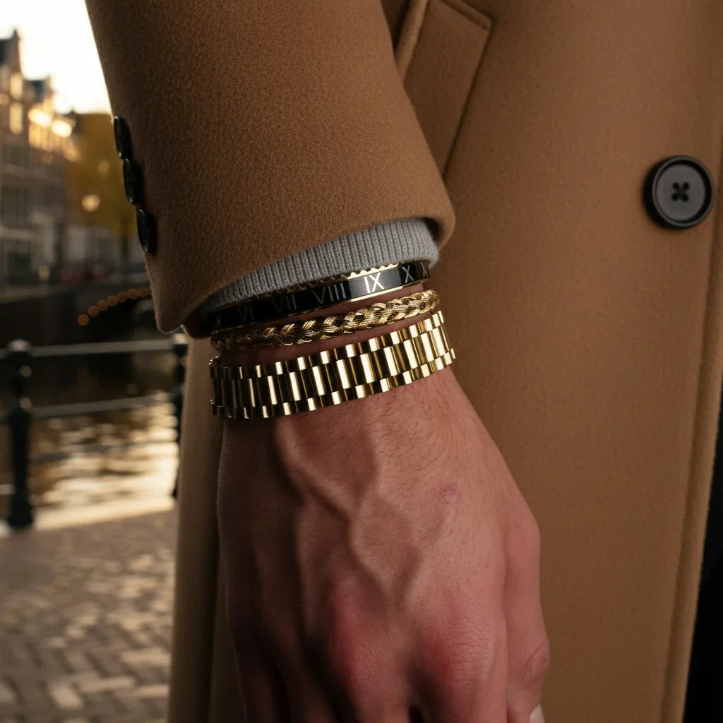 Presidential Black Men's Set — 18K Gold
