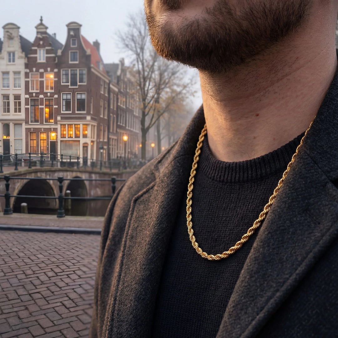 Rope 5MM Men's Chain — 18K Gold