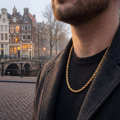 Rope 5MM Men's Chain — 18K Gold