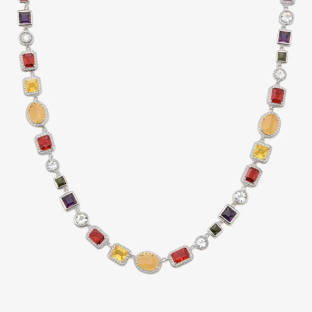 Gemstone Men's Necklace — Silver