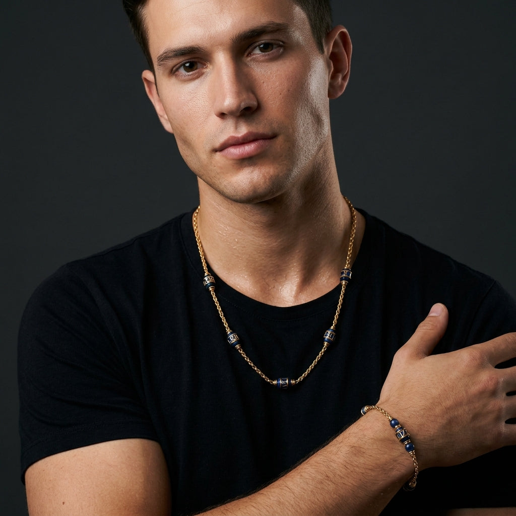 STAVR Onmodel — Wire × Rome Blue Men's Set — 18K Gold