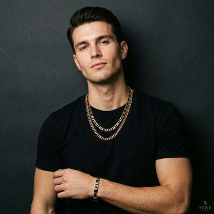 STAVR Onmodel — Presidential Black Men's Set — 18K Gold