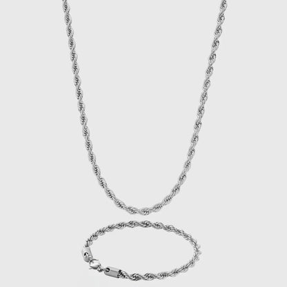 Rope 5MM Men's Set — Silver