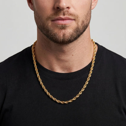 Rope 5MM Men's Chain — 18K Gold