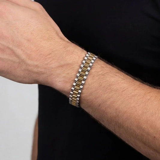 Rolex Men's Bracelet — 18K Gold & Silver
