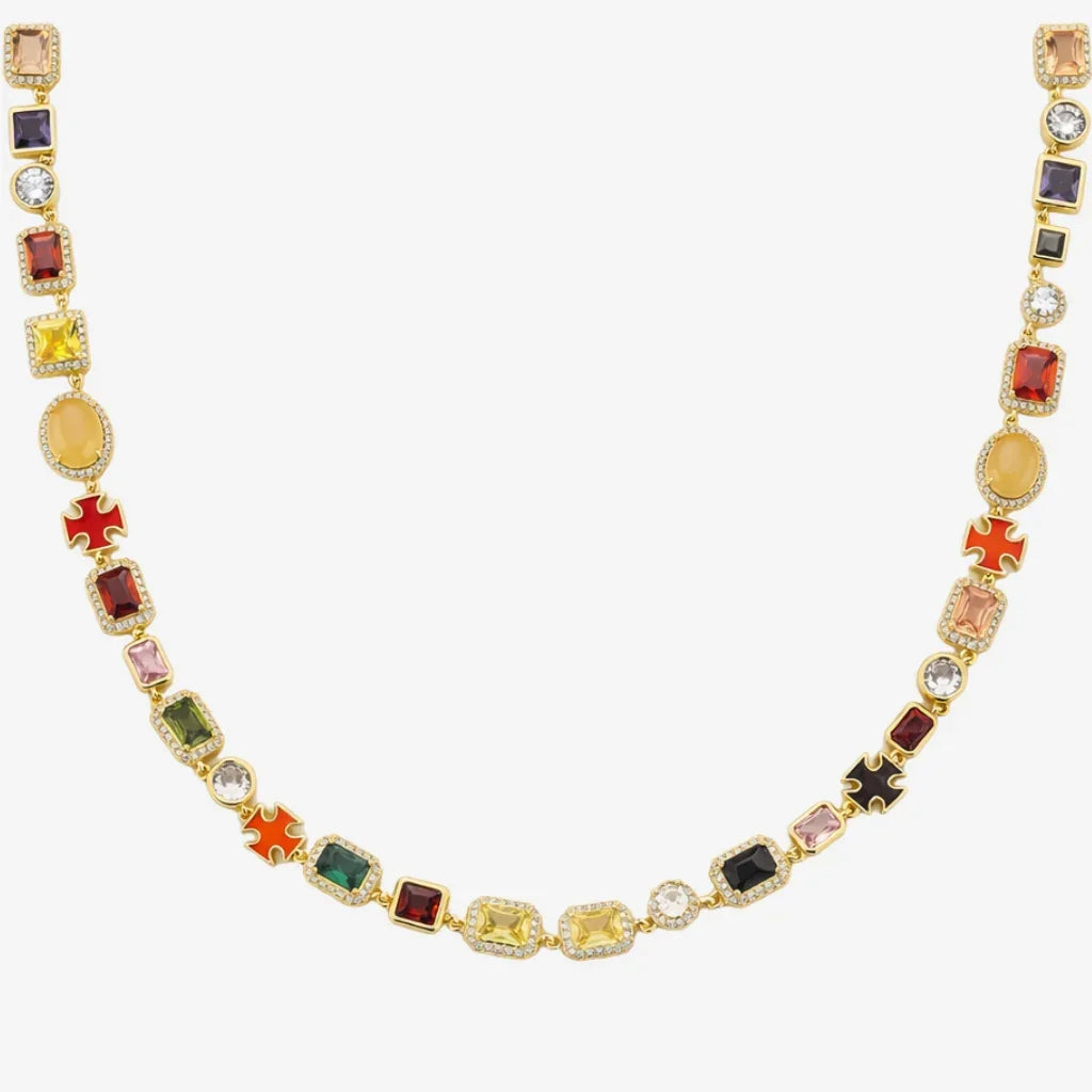 Royal Gemstone Men's Necklace — 18K Gold
