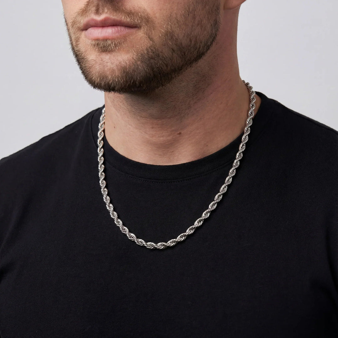 Rope 5MM Men's Chain — Silver