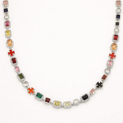 Royal Gemstone Men's Necklace — Silver