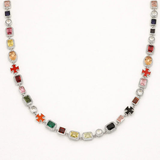 Royal Gemstone Men's Necklace — Silver