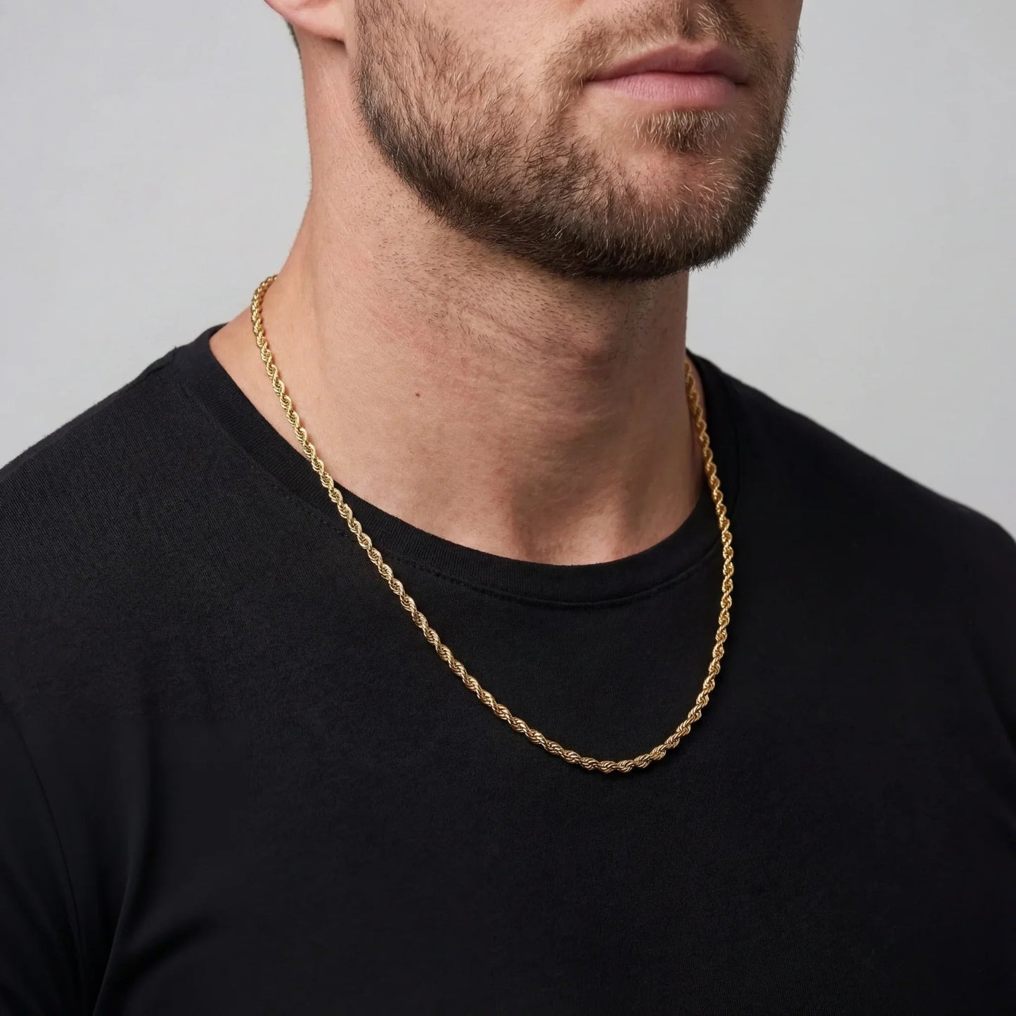 Rope 3MM Men's Chain — 18K Gold
