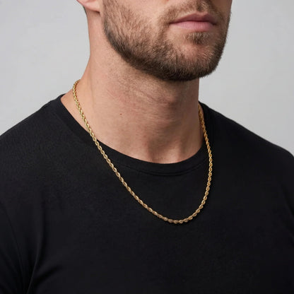 Rope 3MM Men's Chain — 18K Gold