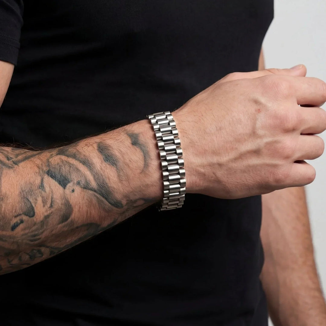 Rolex 15MM Men's Bracelet — Silver