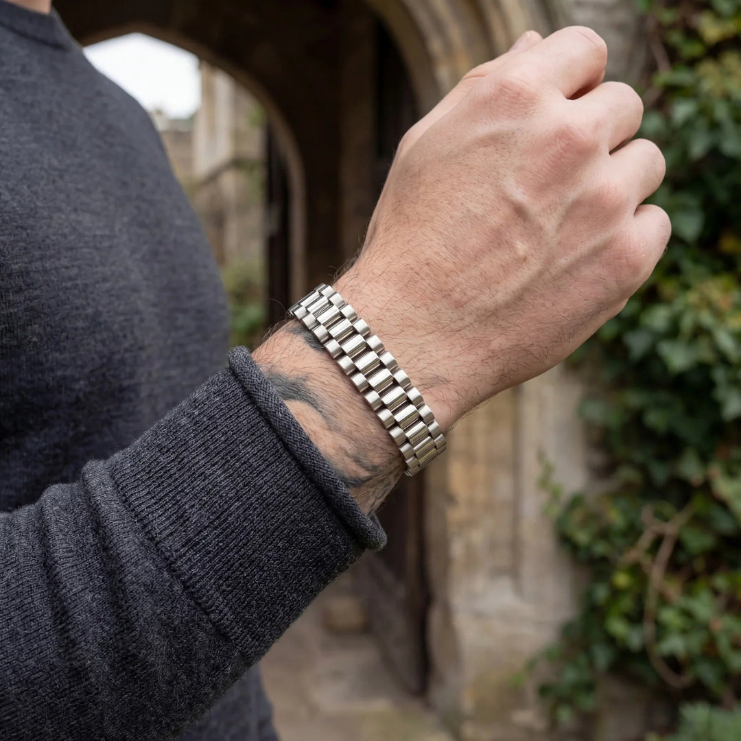 Rolex 15MM Men's Bracelet — Silver