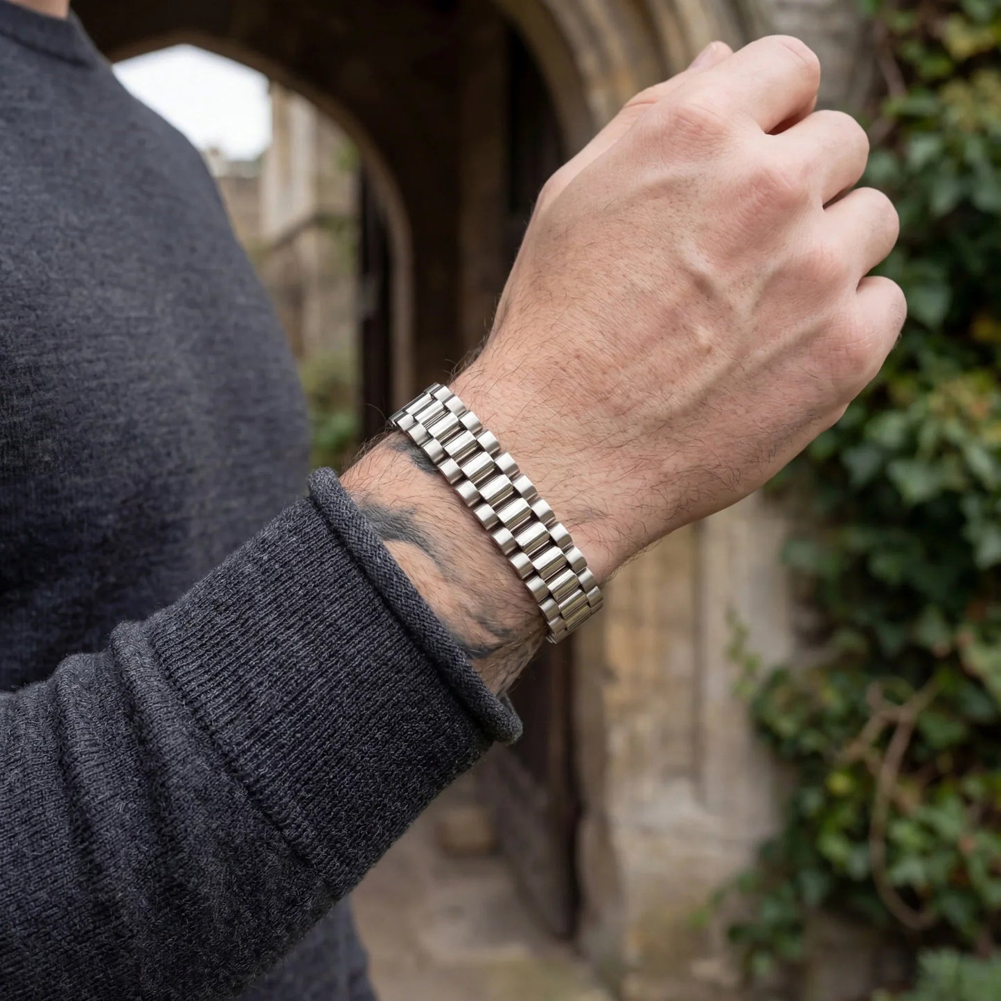 Rolex 15MM Men's Bracelet — Silver