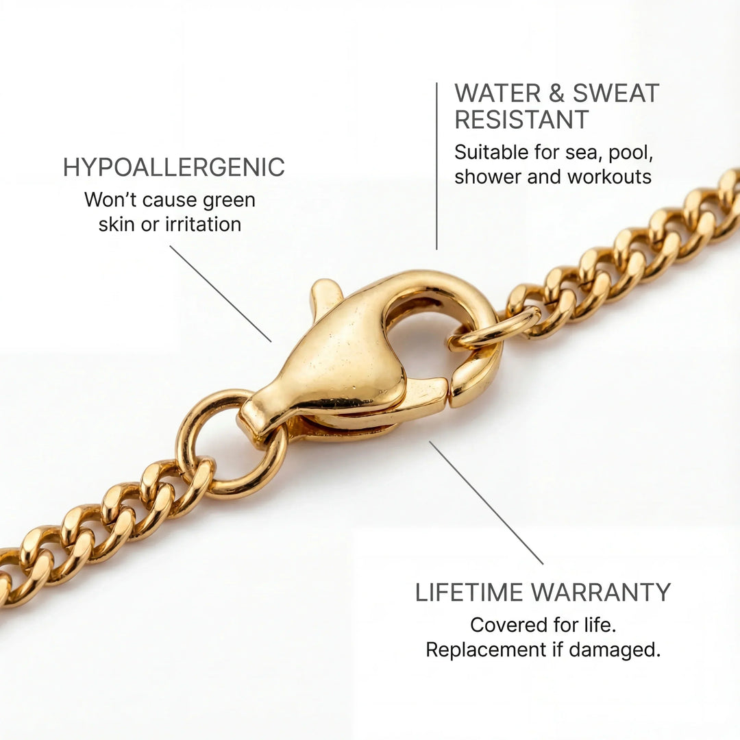 Chain 2MM Men's Bracelet — 18K Gold