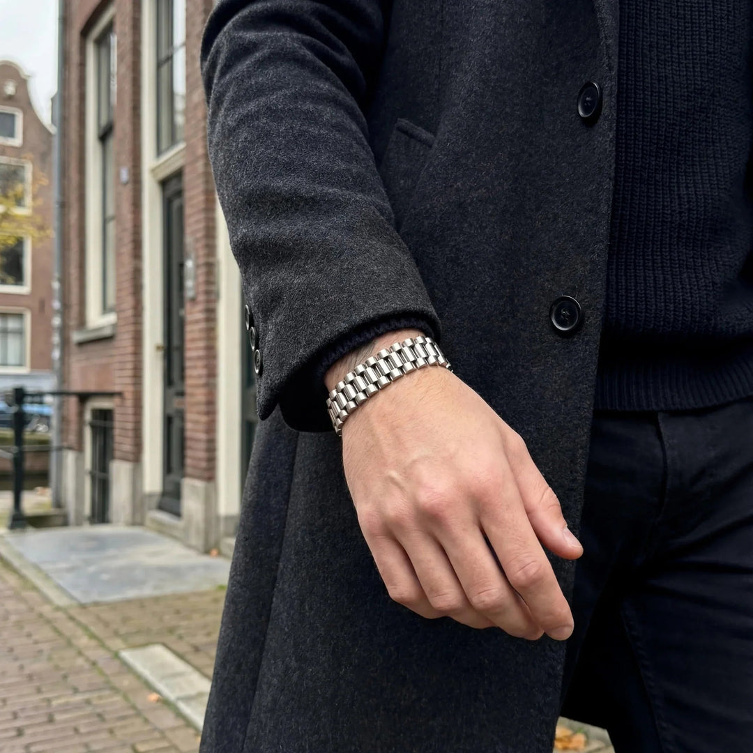 Rolex 15MM Men's Bracelet — Silver