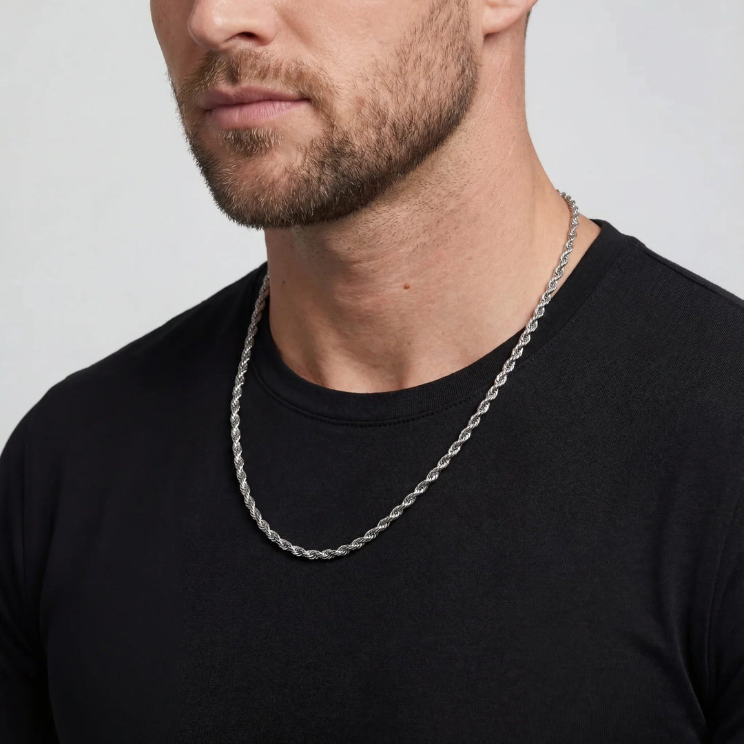 Rope 3MM Men's Chain — Silver