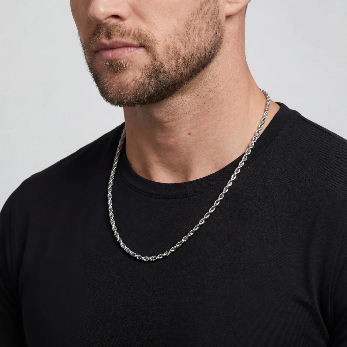 Rope 3MM Men's Chain — Silver