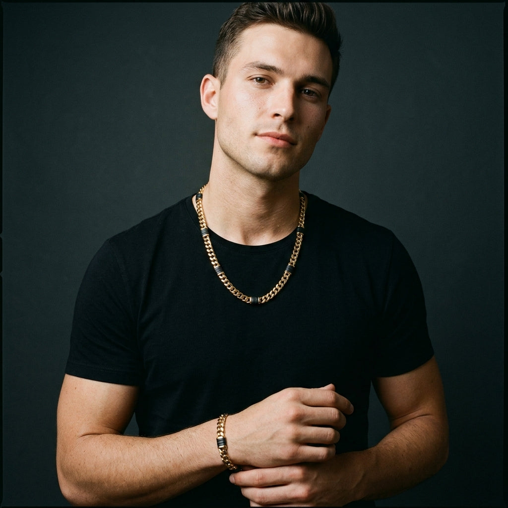 STAVR Onmodel — Presidential Black Men's Set — 18K Gold