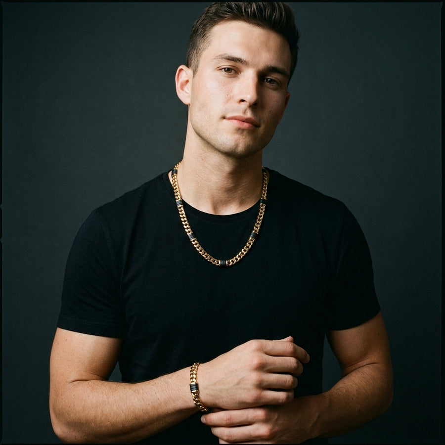 STAVR Onmodel — Presidential Black Men's Set — 18K Gold