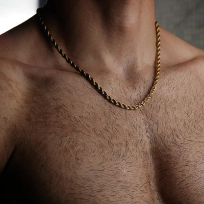 Rope 5MM Men's Chain — 18K Gold