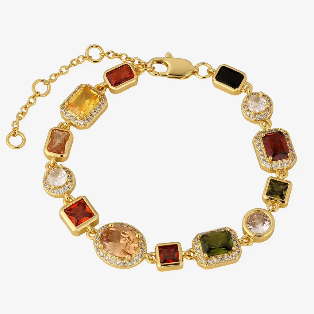 Gemstone Chain Men's Bracelet — 18K Gold
