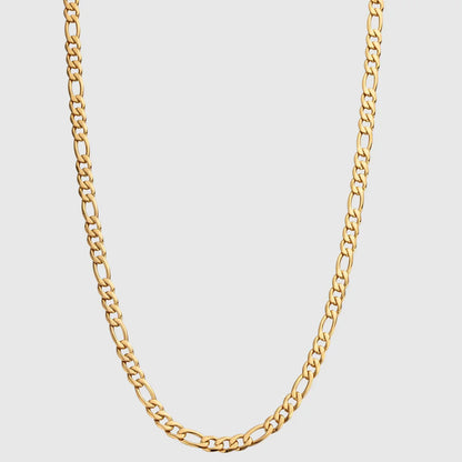 Figaro 5MM Men's Chain — 18K Gold
