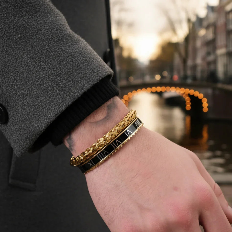 Wire × Rome Black Men's Set — 18K Gold