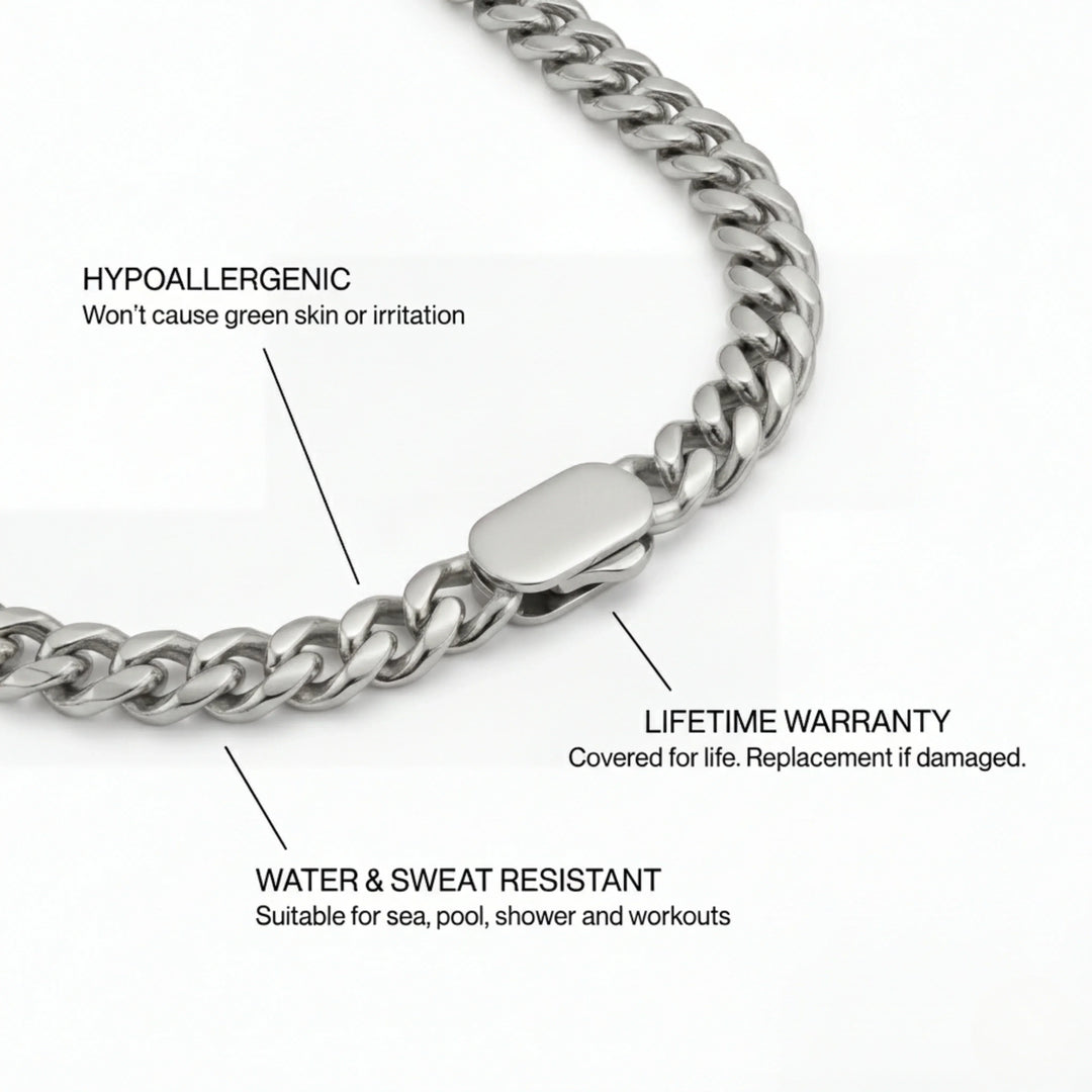 Cuban Link 8MM Men's Chain — Silver