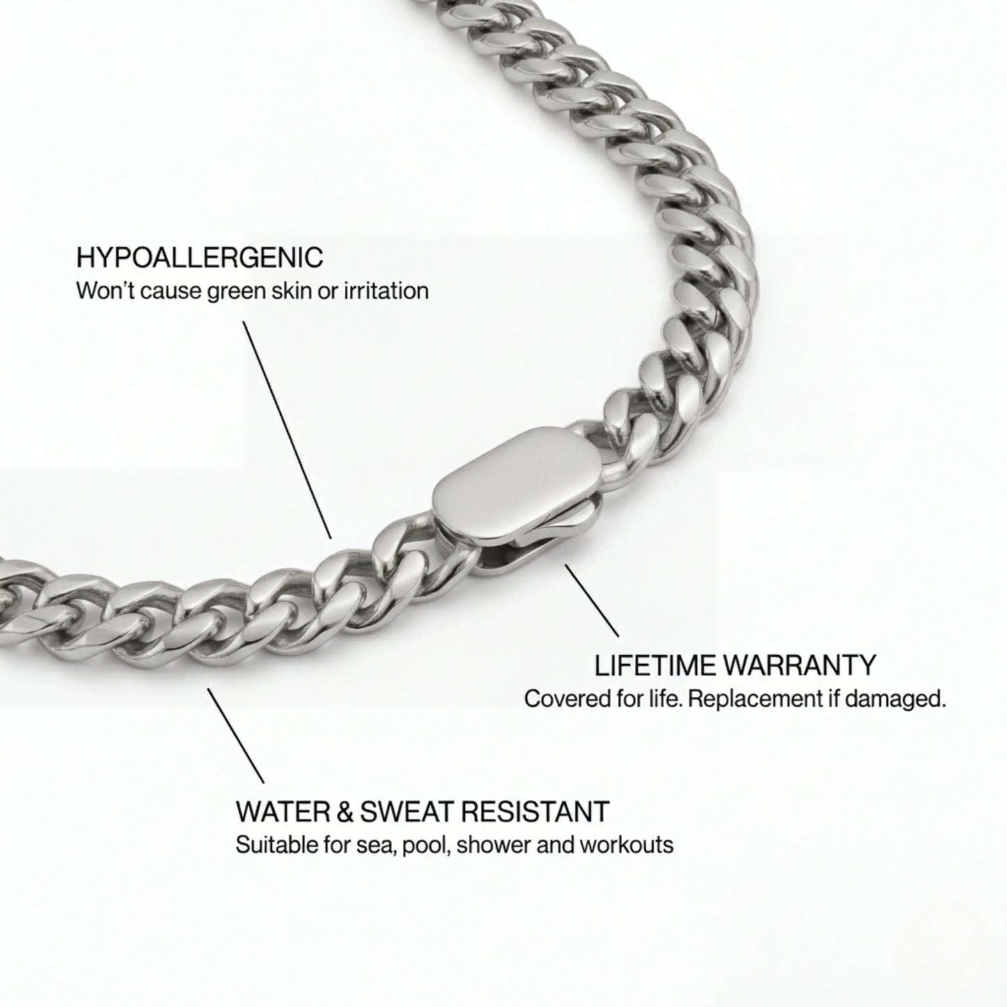 Cuban Link 8MM Men's Chain — Silver