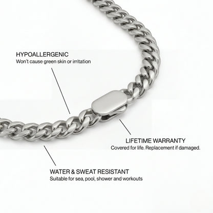 Cuban Link 8MM Men's Chain — Silver