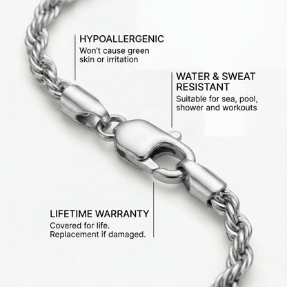 Rope 5MM Men's Chain — Silver